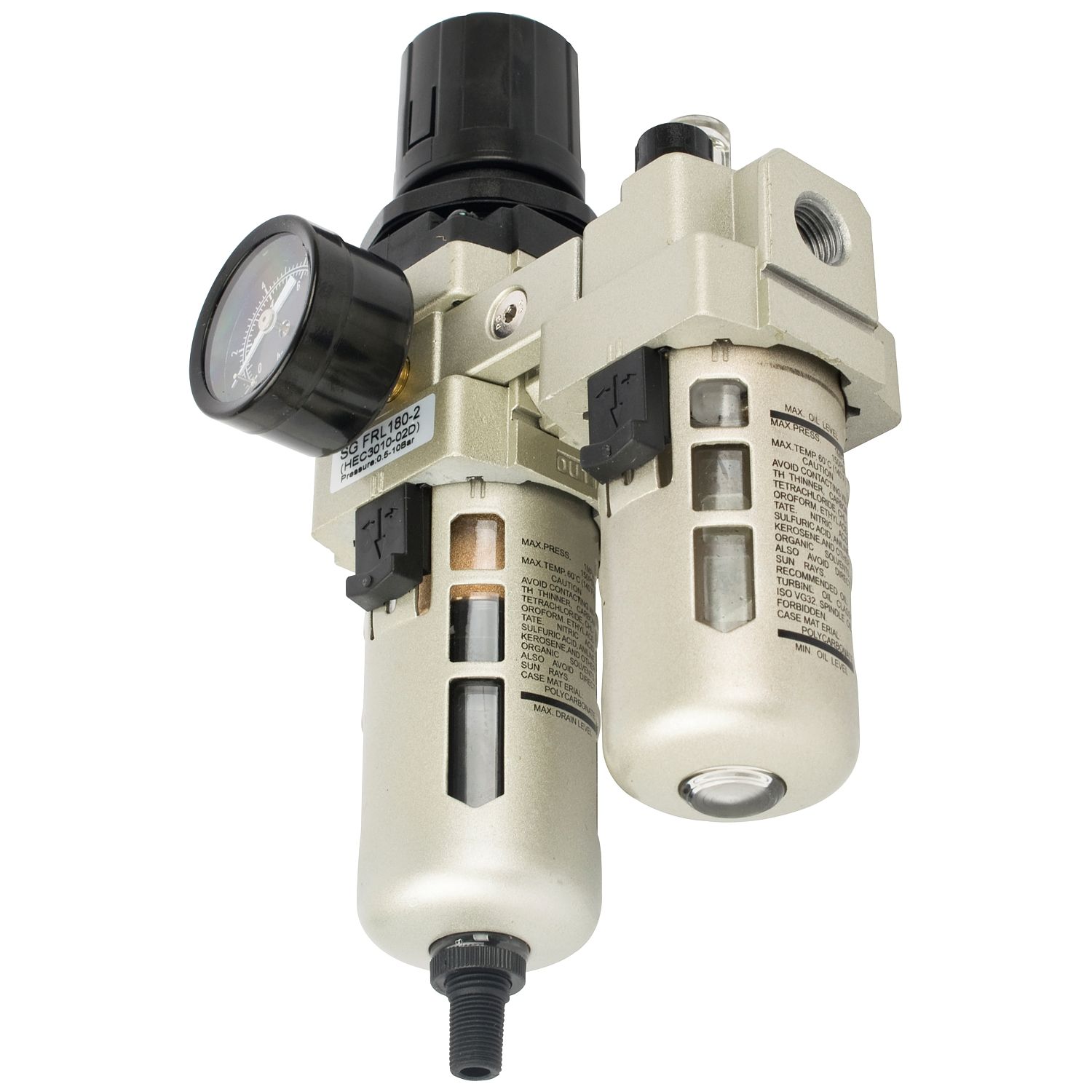 Filter / Regulator / Lubricator 1/4' With Auto Drain (hec3010-02d)